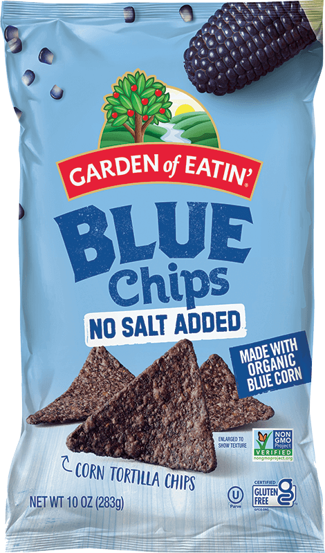 Blue Tortilla Chips with No Salt Added